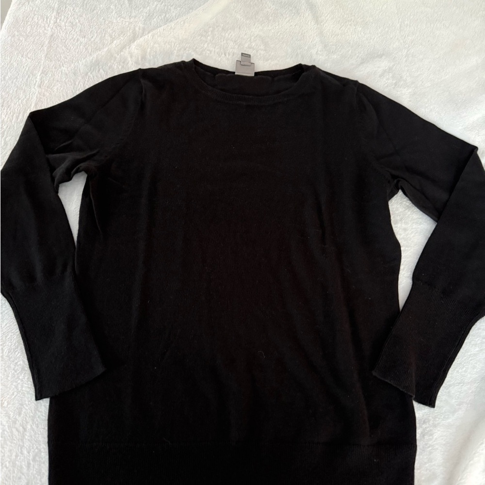 Worthington 2 Black Sweaters Pink Cream Striped Sweater 3 Lot M - Picture 8 of 10
